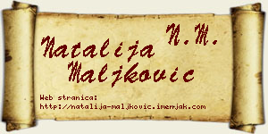 Natalija Maljković vizit kartica